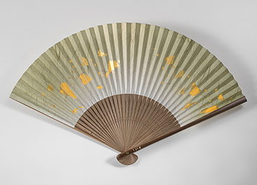 金沢箔扇子 ちらし美 金風 緑(本金箔)