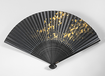 金沢箔扇子 ちらし美 星空 黒(本金箔)