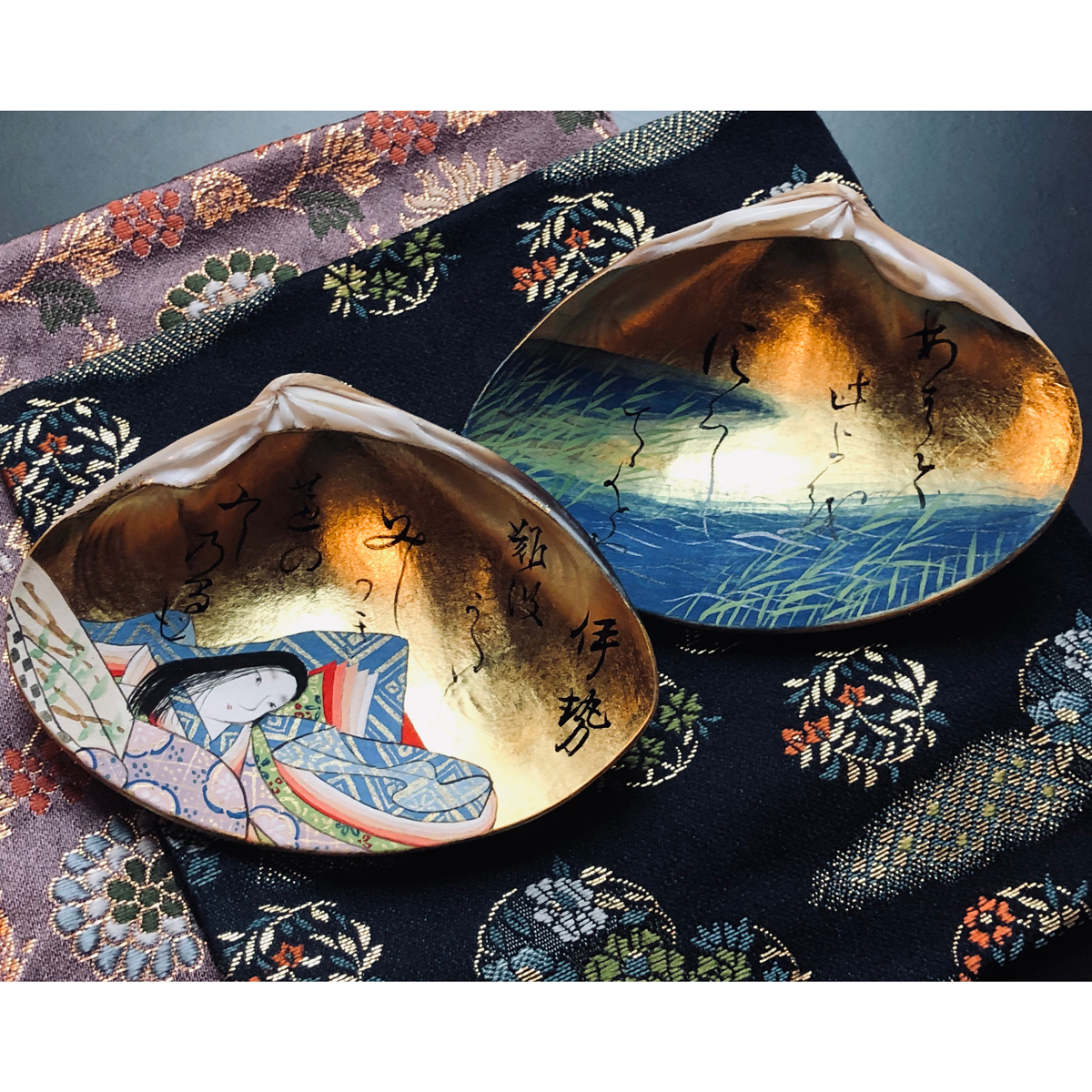 《しつらえ》 金箔貝合わせ　百人一首(大)　