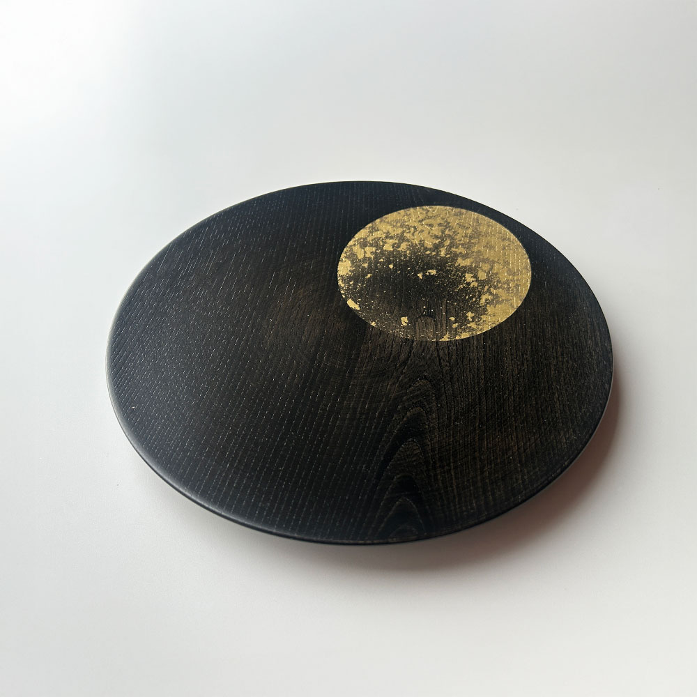 【工場直送わけあり品50%OFF】おぼろ月　プレート8寸(漆)【区分D　251218-22】