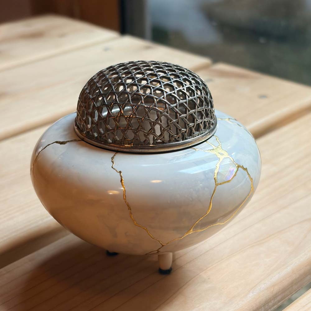 《しつらえ》木製香炉　Kintsugi　