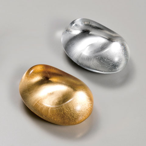 金の箸置き　銀の箸置き　豆ガラス(金/銀)