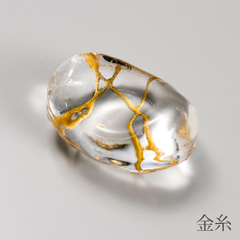 金の箸置き　銀の箸置き　豆ガラス(金糸/銀糸)