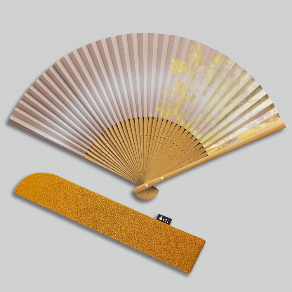 金沢箔扇子 袋セット 彩美 灰桜 haizakura | プレゼント 長寿祝