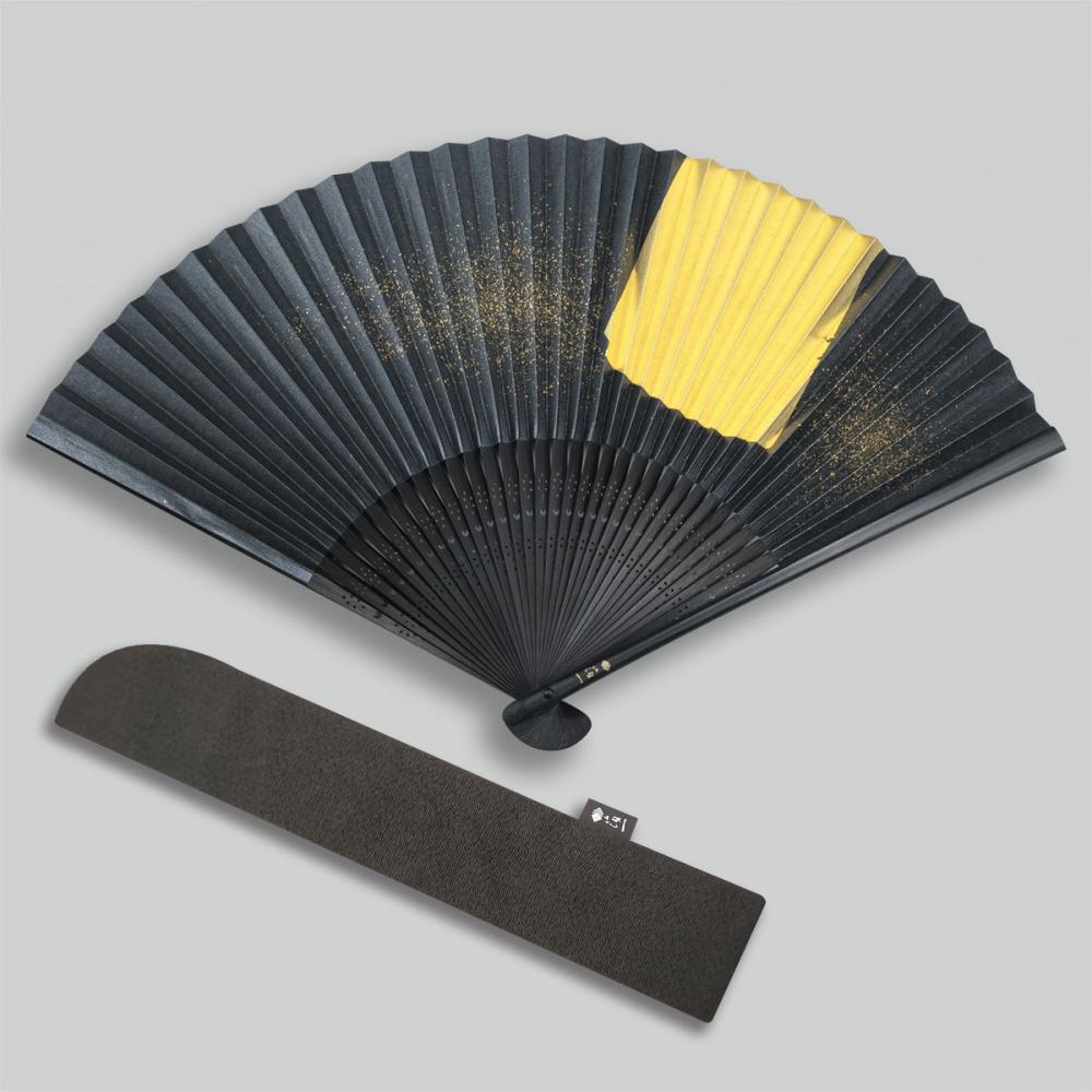 金沢箔扇子 袋セット 箔美 月夜 tsukiyo | プレゼント 長寿祝 父の日