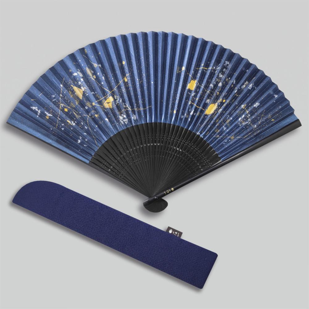 金沢箔扇子 袋セット ちらし美 銀河 ginga