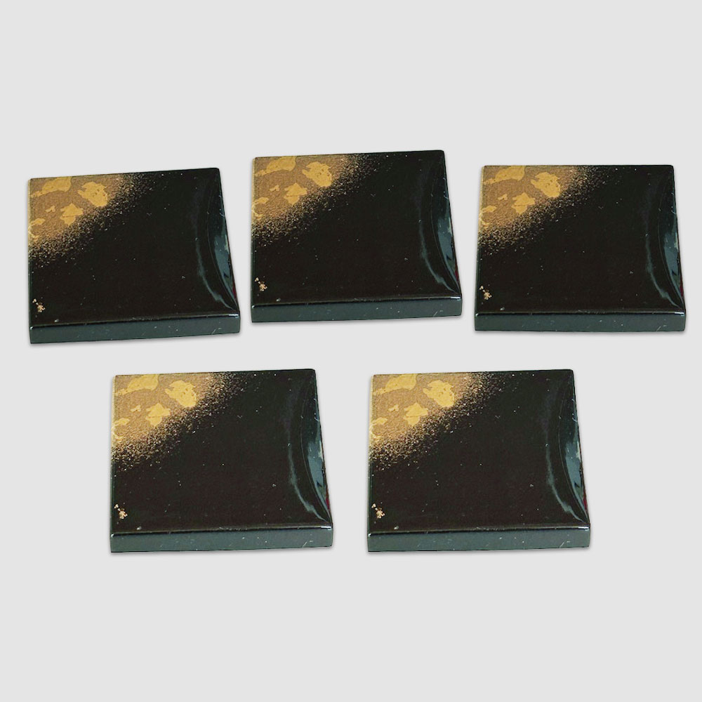 【工場直送わけあり品】金の箸置き　銀の箸置き　霞流し(金)　5枚セット【区分D　260406-3】