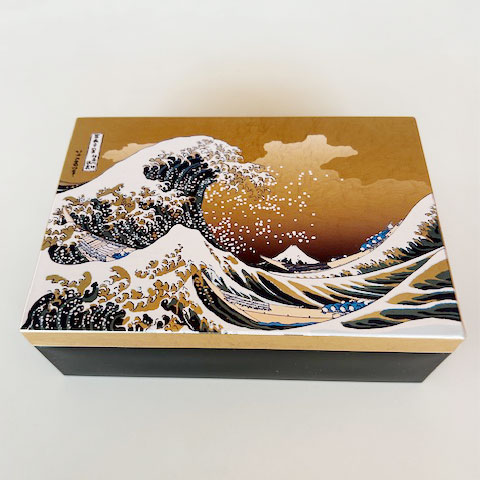 【工場直送わけあり品】箔名画　アクセサリーボックス　波【区分D　260406-9】