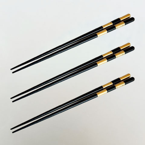 【工場直送わけあり品】金の箸　銀の箸　華おぼろ(黒)　3膳セット【区分D　260406-16】