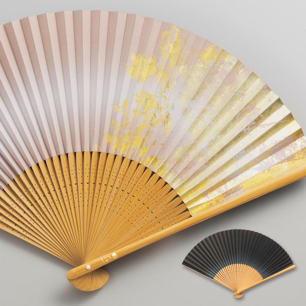 金沢箔扇子　彩美　灰桜　haizakura | プレゼント 長寿祝