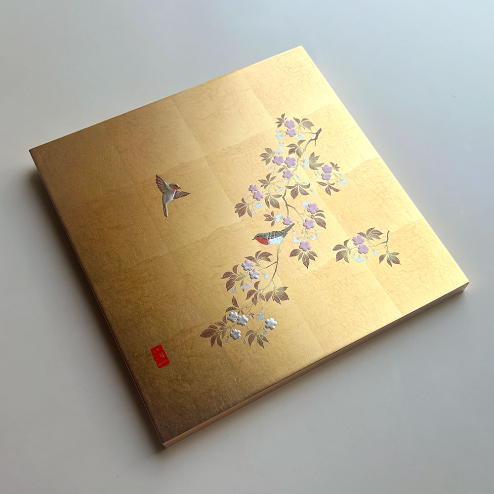 【工場直送わけあり品50%OFF】花見鳥　アートパネル【区分D A162-02001】