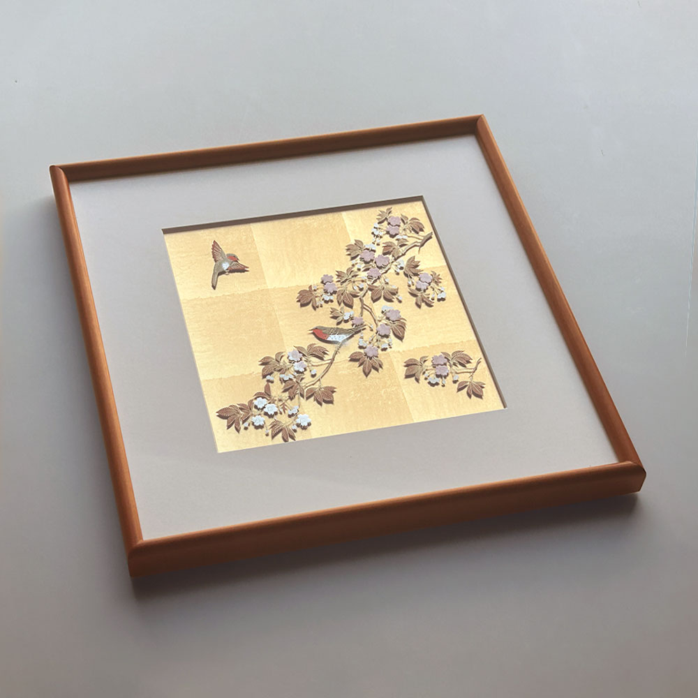 【工場直送わけあり品50%OFF】花見鳥　立体パネル【区分D A132-02018】