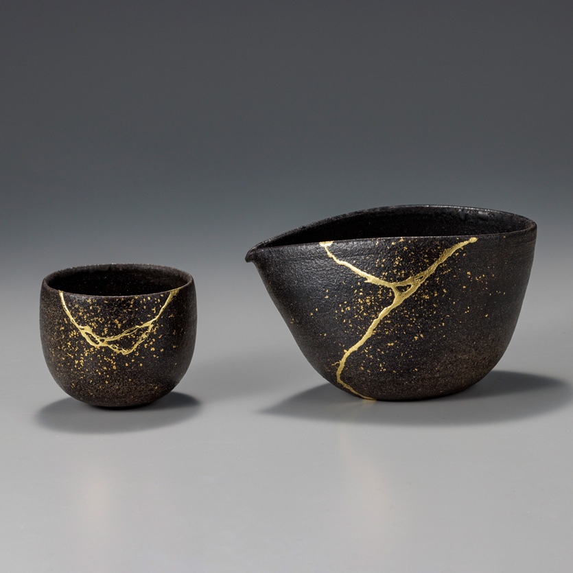 《数量限定》珠洲焼　片口　KINTSUGI