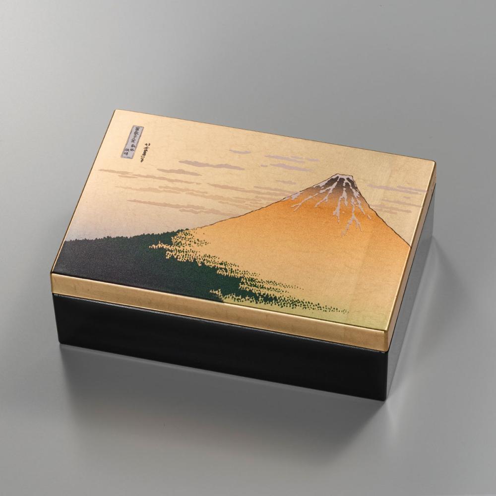 箔名画　アクセサリーボックス　赤富士【区分A】 プレゼント ギフト