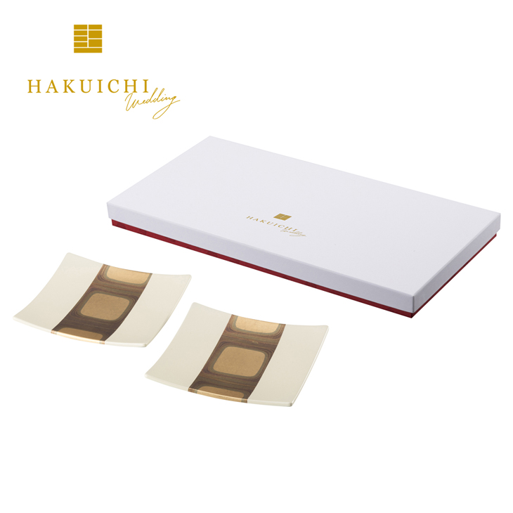 《HAKUICHI Wedding》古代箔　スクエアプレート(白S)〈2枚〉HW