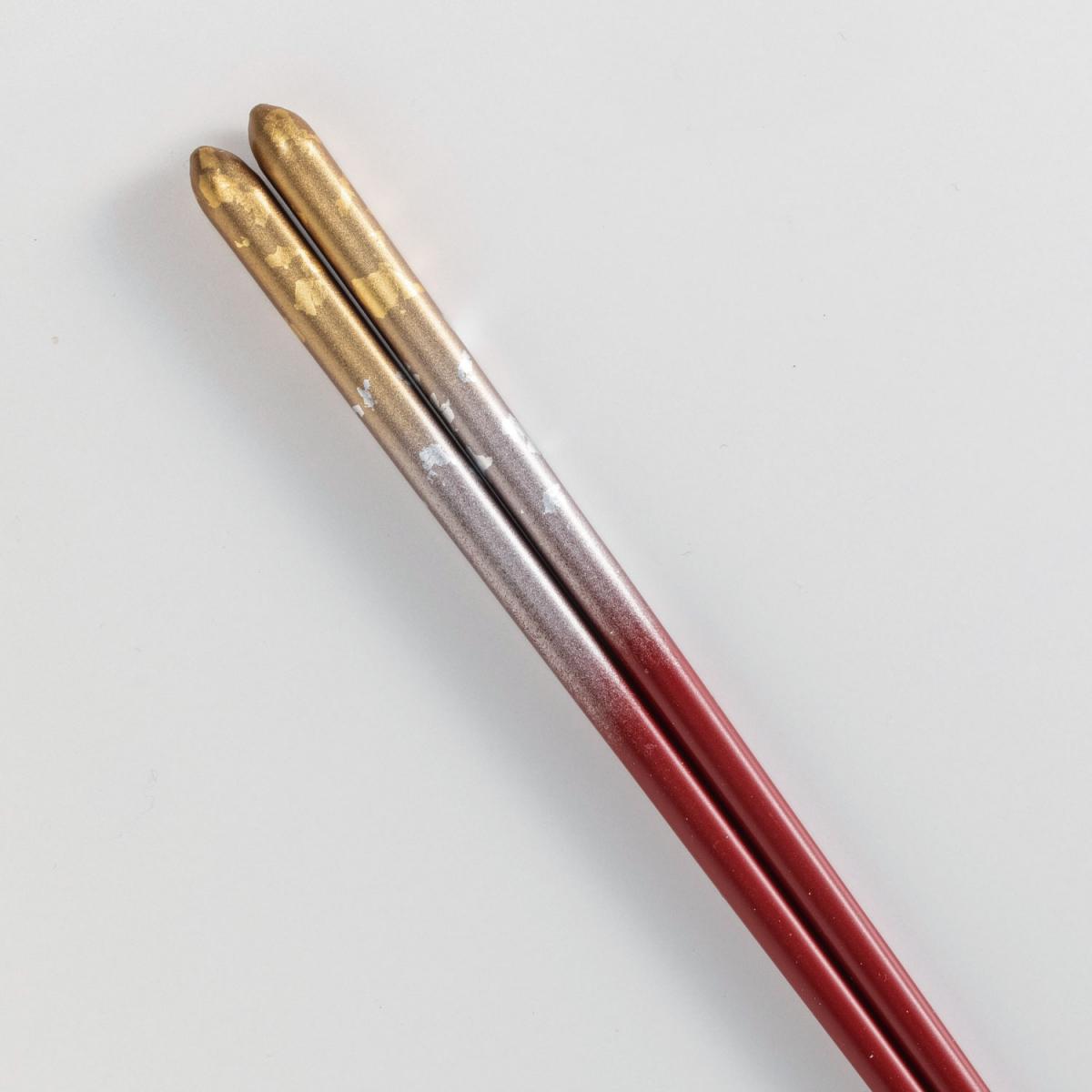金の箸 銀の箸 霞流し(金銀・赤) 金沢金箔の箔一| HAKUICHI STYLE