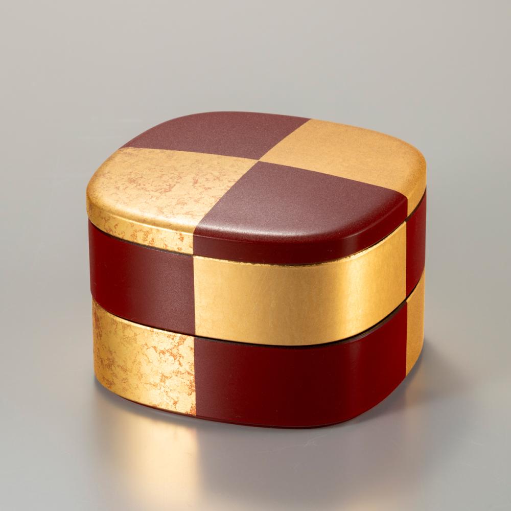 華おぼろ　くつわ二段重(朱)