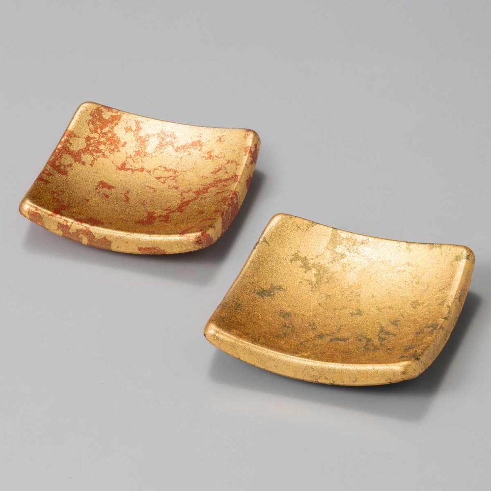 金の箸置き　銀の箸置き　華おぼろ(朱/黒)