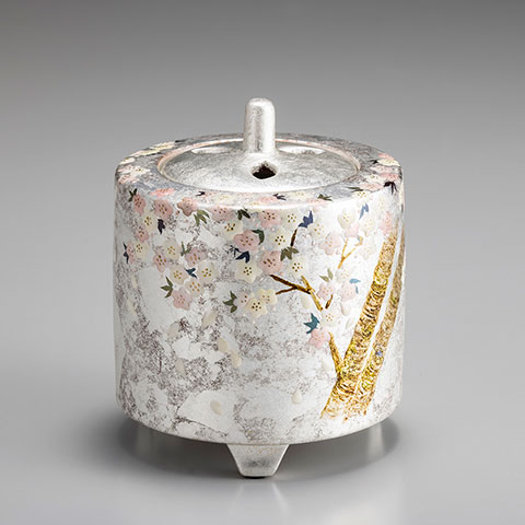 筒香炉　桜(銀)