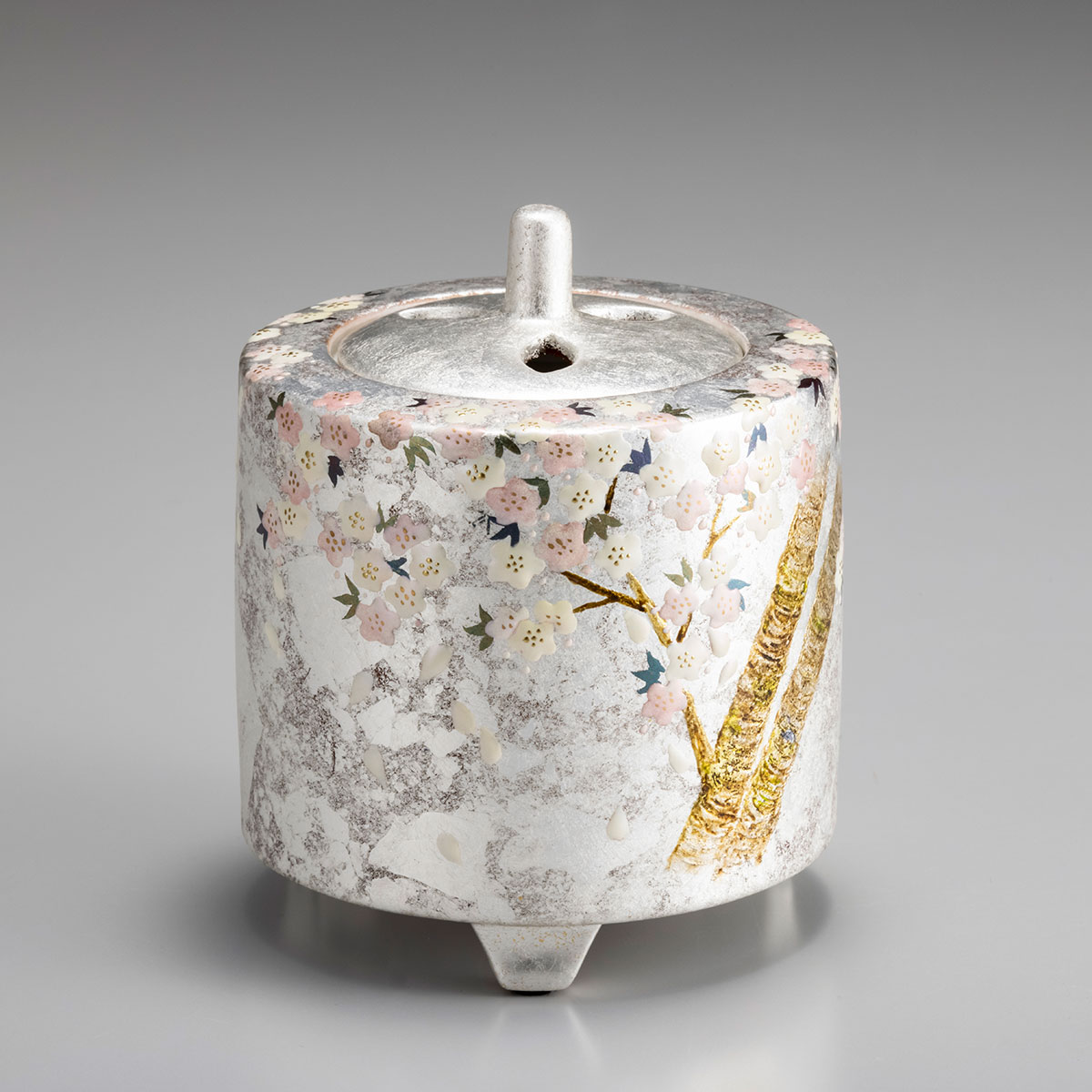 筒香炉 桜(銀) 金沢金箔の箔一| HAKUICHI STYLE