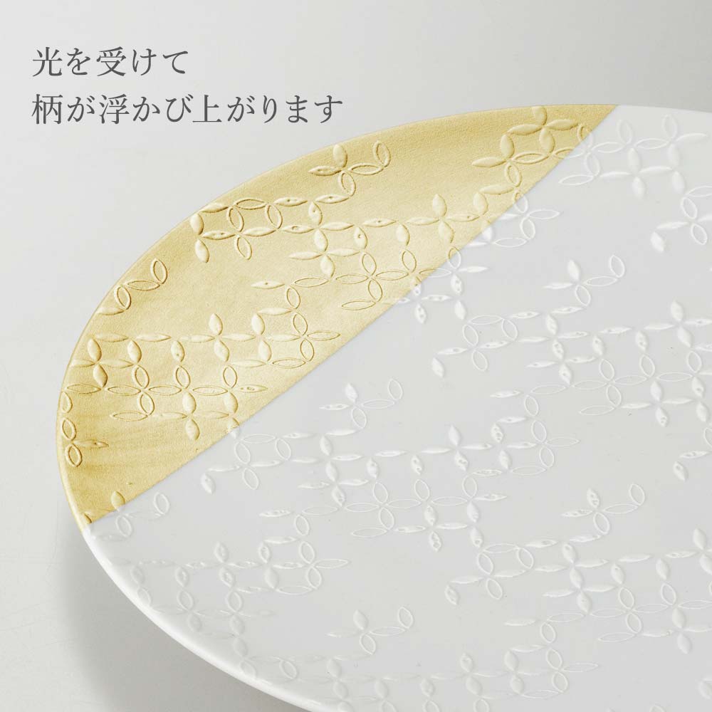 箔小紋 白磁プレート 七宝