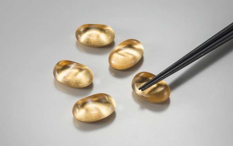 ♦20個まとめ♦ゴールド　クリスタル箸置き　ガラス箸置き　金箸置き 箸置き 豆ガラス(金/銀)